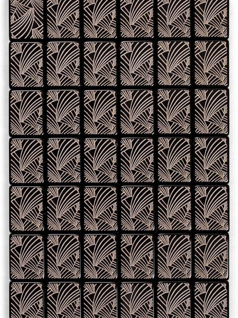 Black Art Deco American Mahjong Set Tiles Racks Pushers Bag Complete - Picture 5 of 11